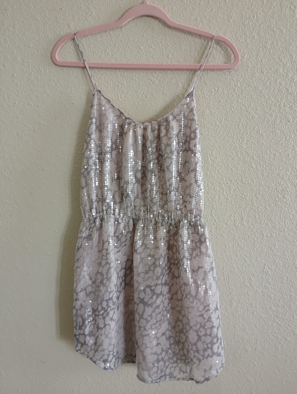 Rebecca Taylor Clear Sequins Animal Print Dress